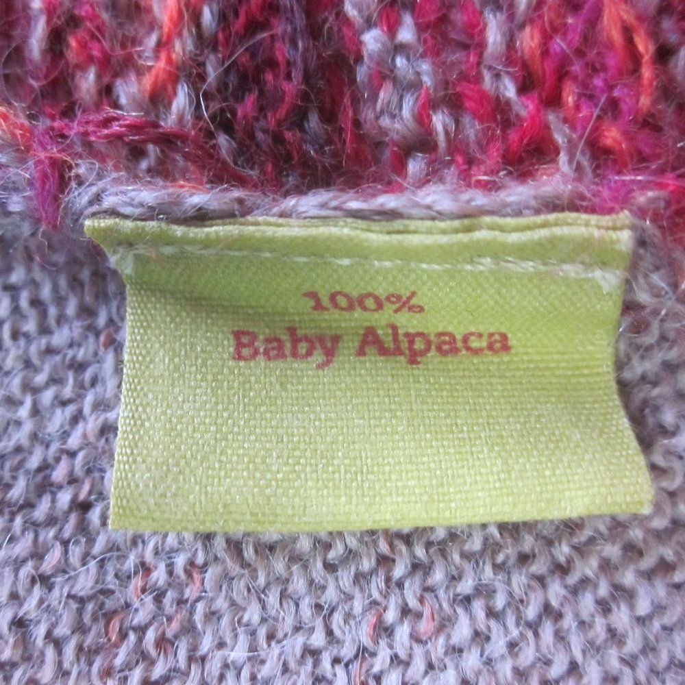 Kuna Baby Alpaca Knit Cardigan Size S Handknit Peru 34" Bust Snap Front Sweater — image 3 of 8